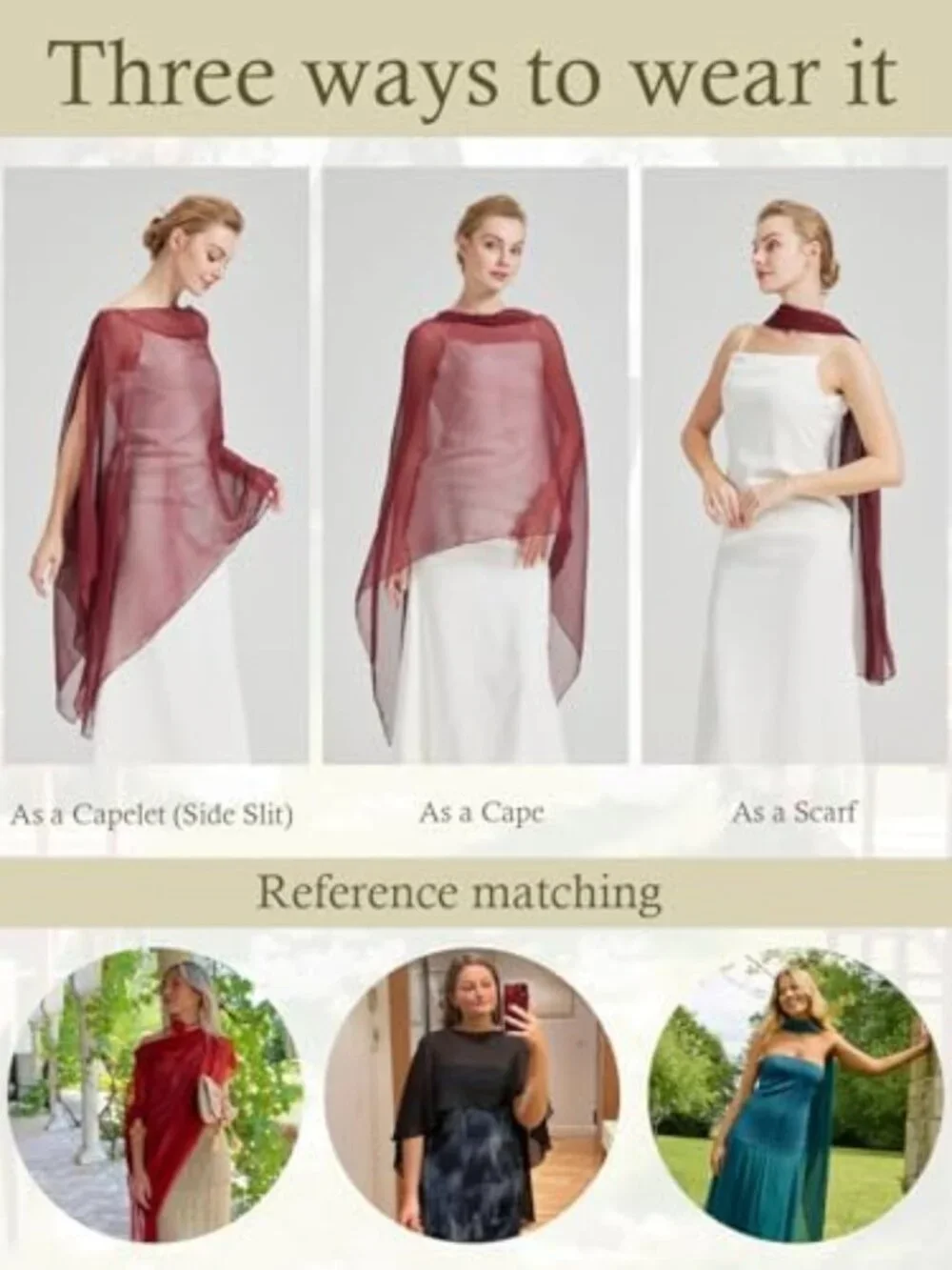 Sheer Bridal Shawl for Wedding Dress - 3 Ways to Wear Capelet Scarf for